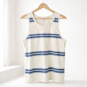 Old Navy Striped Tank Top | Men’s Medium | Blue & White Casual Summer Tank
